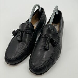 Moreschi Black Leather Tassel Loafers Mens‎ 8.5 Dress Shoes Classic